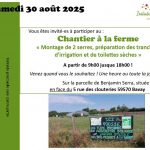 Chantier à la ferme – Samedi 30/08 à BAVAY (59)