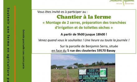 Chantier à la ferme – Samedi 30/08 à BAVAY (59)
